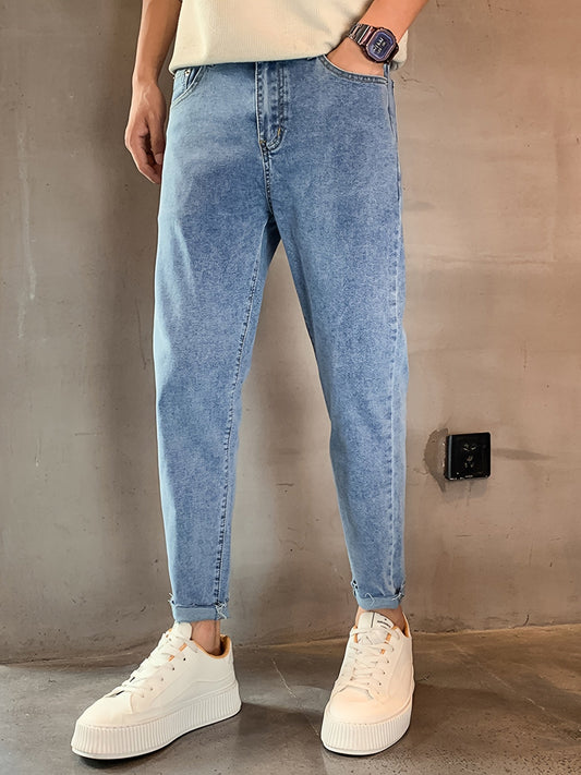 Heren Tapered Fit Spijkerbroek | Lichtgewassen Denim | Minimalistische Stijl