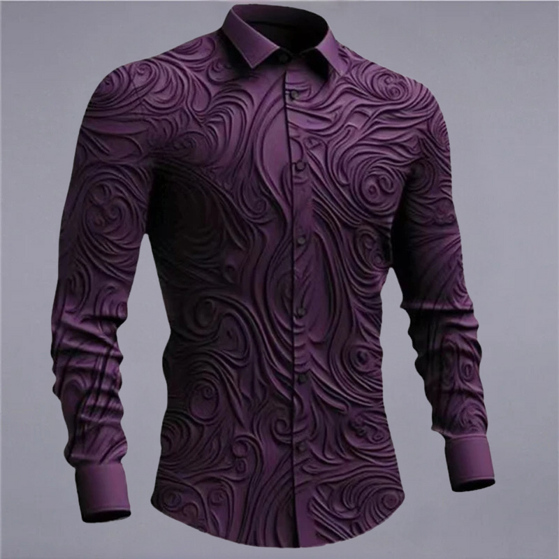 Gedetailleerd Barok Overhemd | Slim-fit | Luxe Textuurlook
