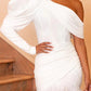 Feather Glam Dress | One-Shoulder Mini | Luxe Pluimen & Drapering