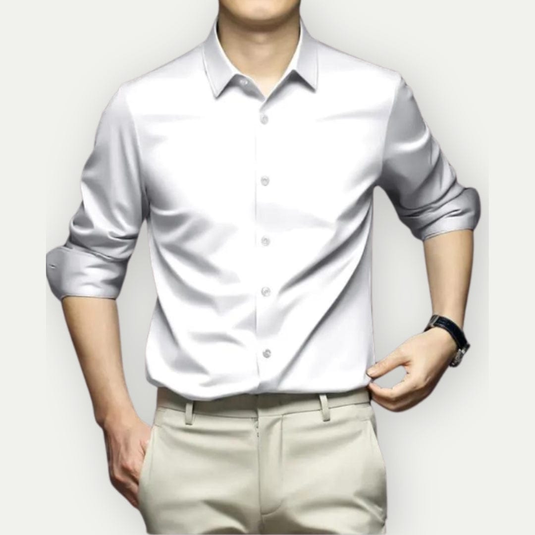 Milano Satin Shirt | Slim Fit | Gladde Luxe Uitstraling