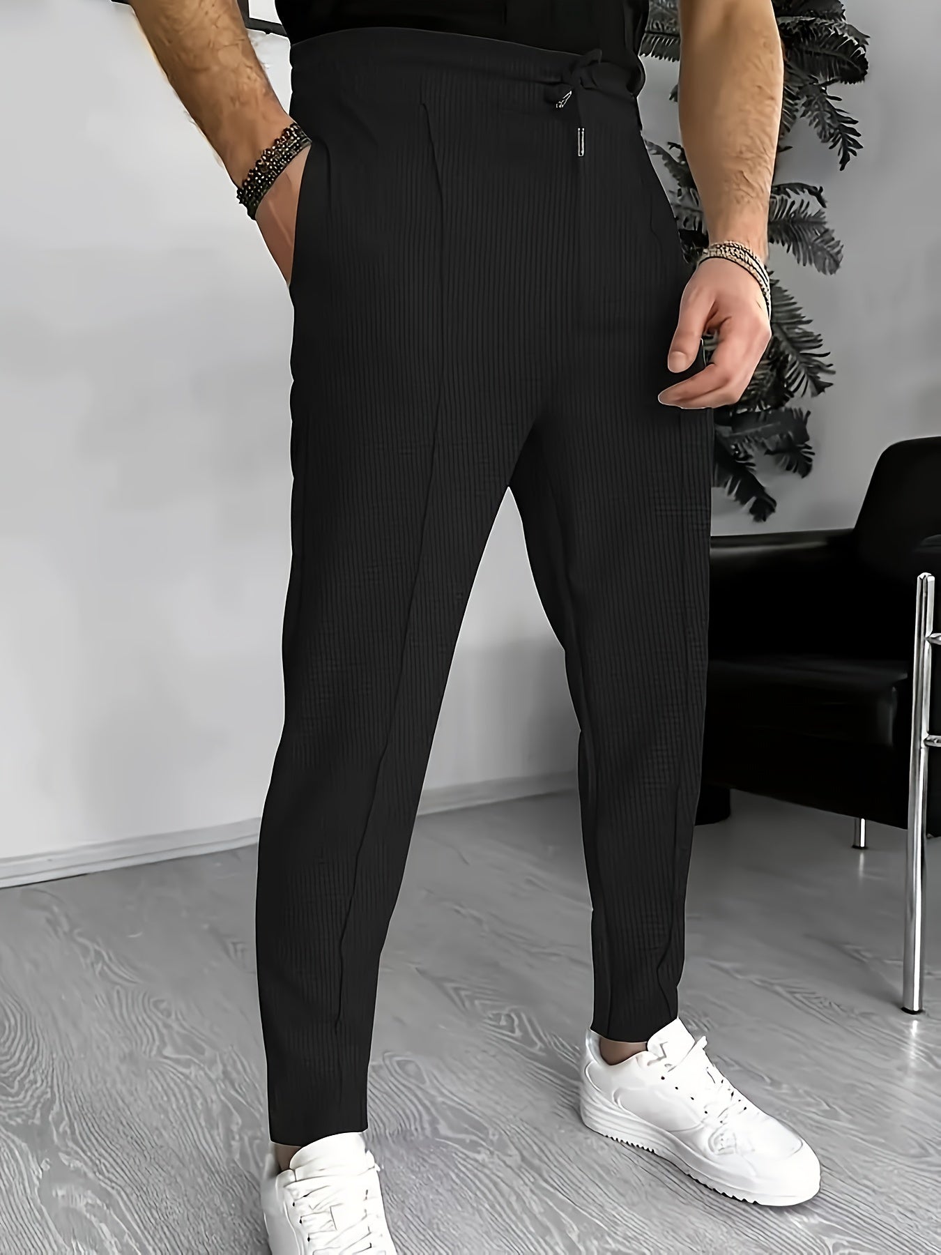 Heren Jogger Broek | Katoenmix | Slim Fit met Elastische Taille