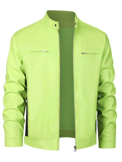 Heren Motorjack | Stijlvolle PU-Leren Jas | Sportieve Biker Look