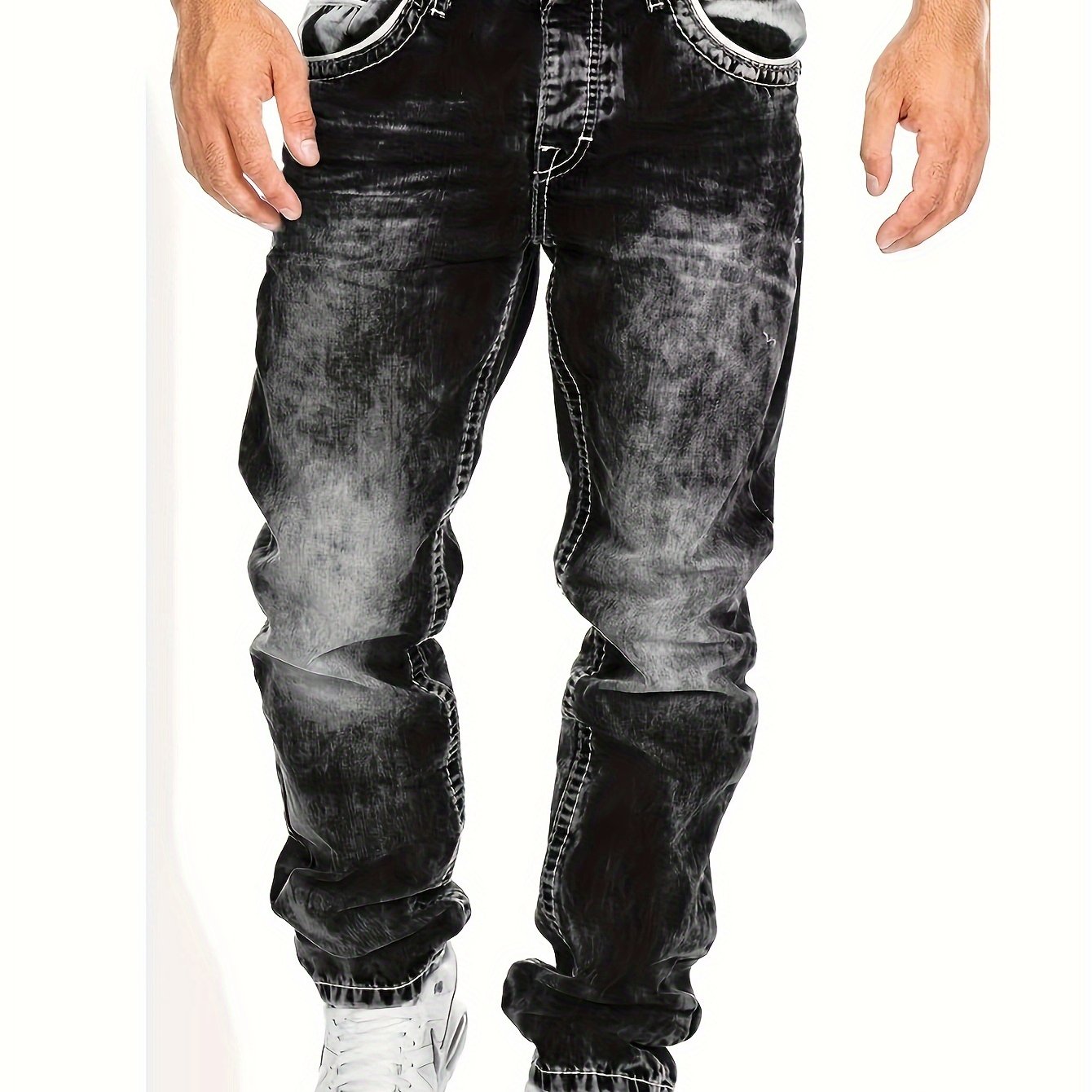 Acid Wash Jeans Heren | Katoenmix | Tapered Fit met Stoere Look