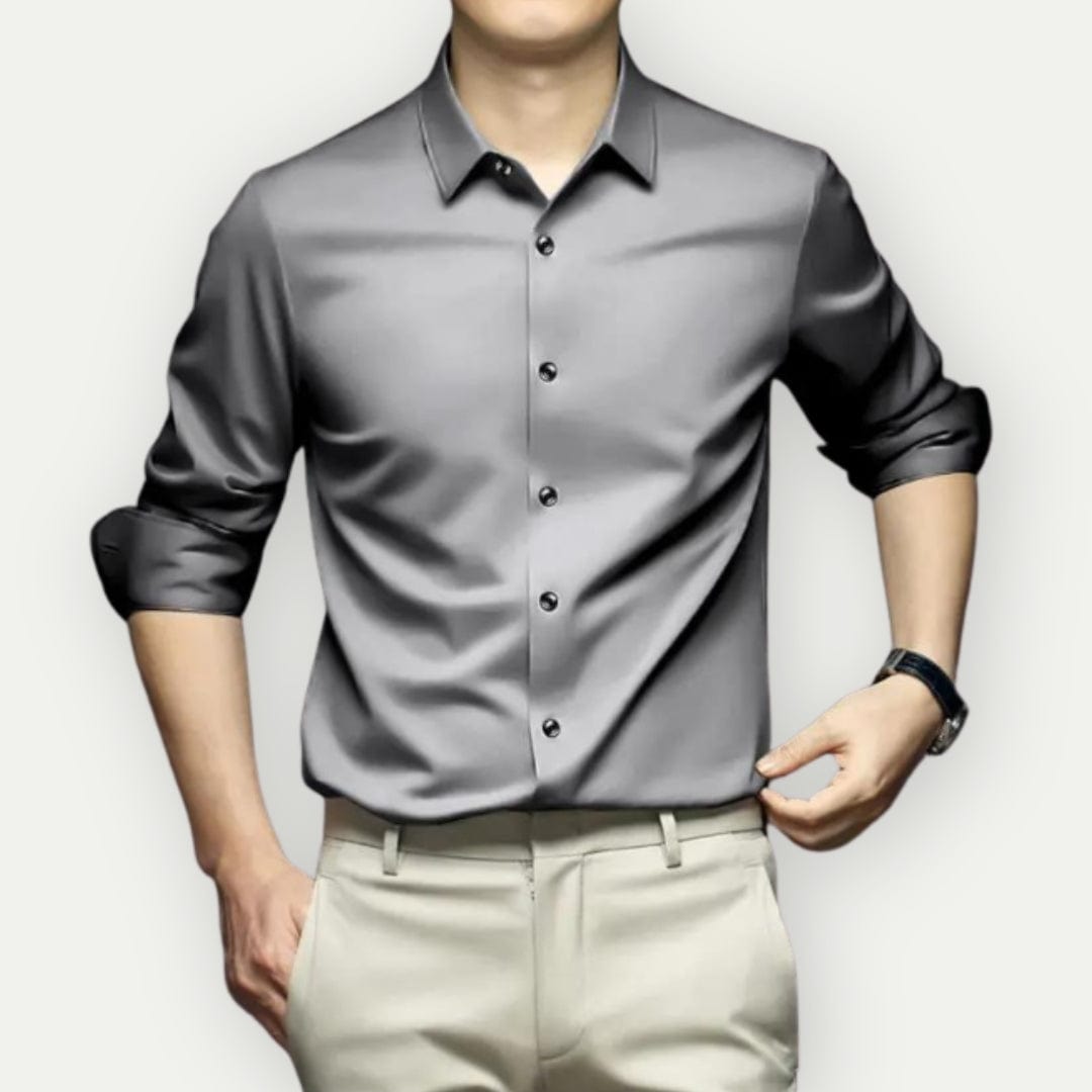 Milano Satin Shirt | Slim Fit | Gladde Luxe Uitstraling
