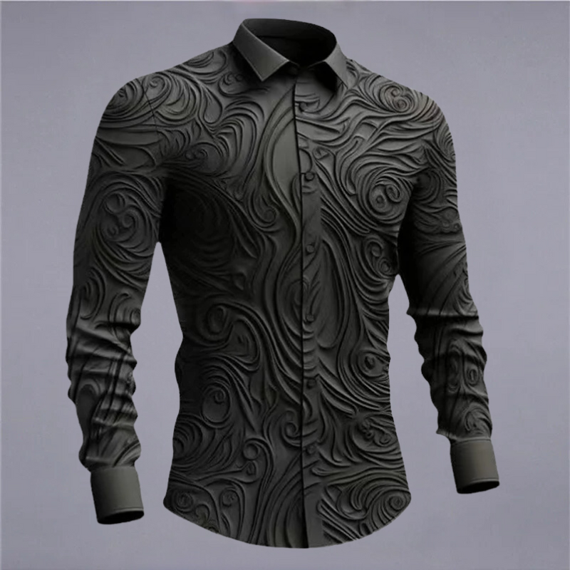 Gedetailleerd Barok Overhemd | Slim-fit | Luxe Textuurlook