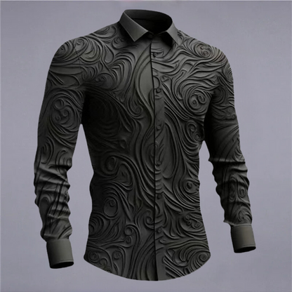 Gedetailleerd Barok Overhemd | Slim-fit | Luxe Textuurlook