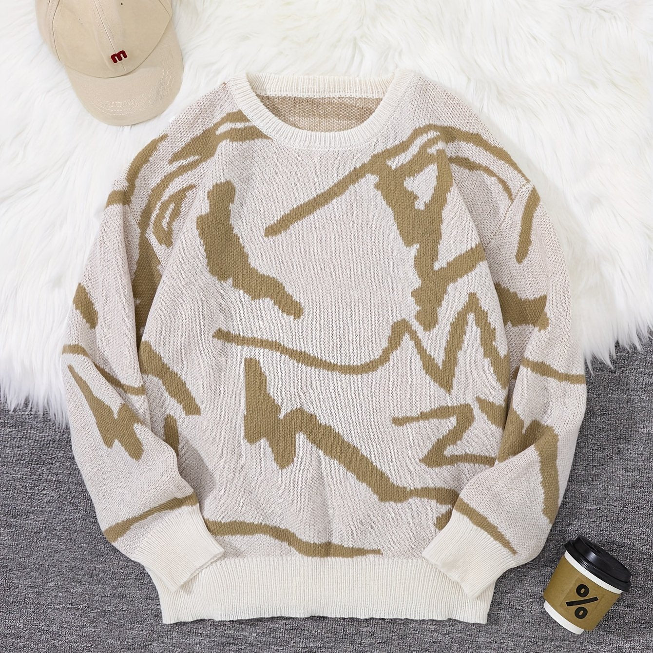 Heren Trui met Grafische Print | Oversized Knit | Streetwear Essential