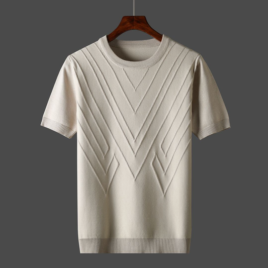 Gebreid T-Shirt | Geometrisch Design | Stijlvol & Comfortabel
