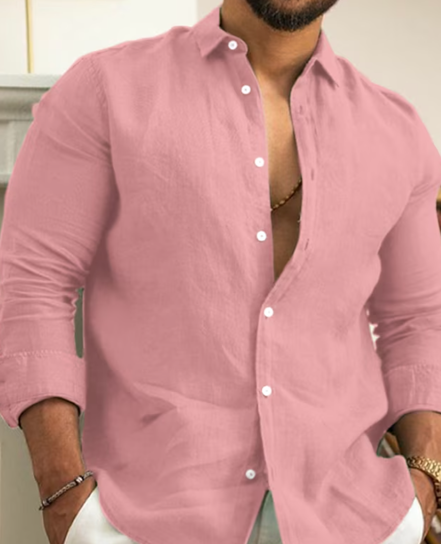 Heren Linnenlook Overhemd | Slim Fit | Casual Elegantie