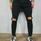 Ripped Street Jeans | Skinny Fit Denim | Destroyed Knieën & Vervaagde Wassing