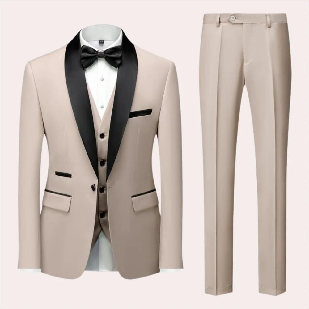Milano Tuxedo | Driedelig Smoking | Contrasterende Revers