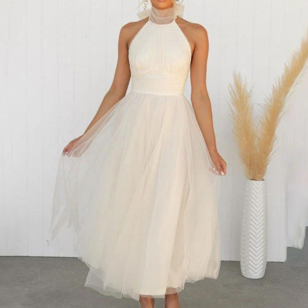 Celeste Tulle Dress | Haltertop Midi | Elegante Tutu-look