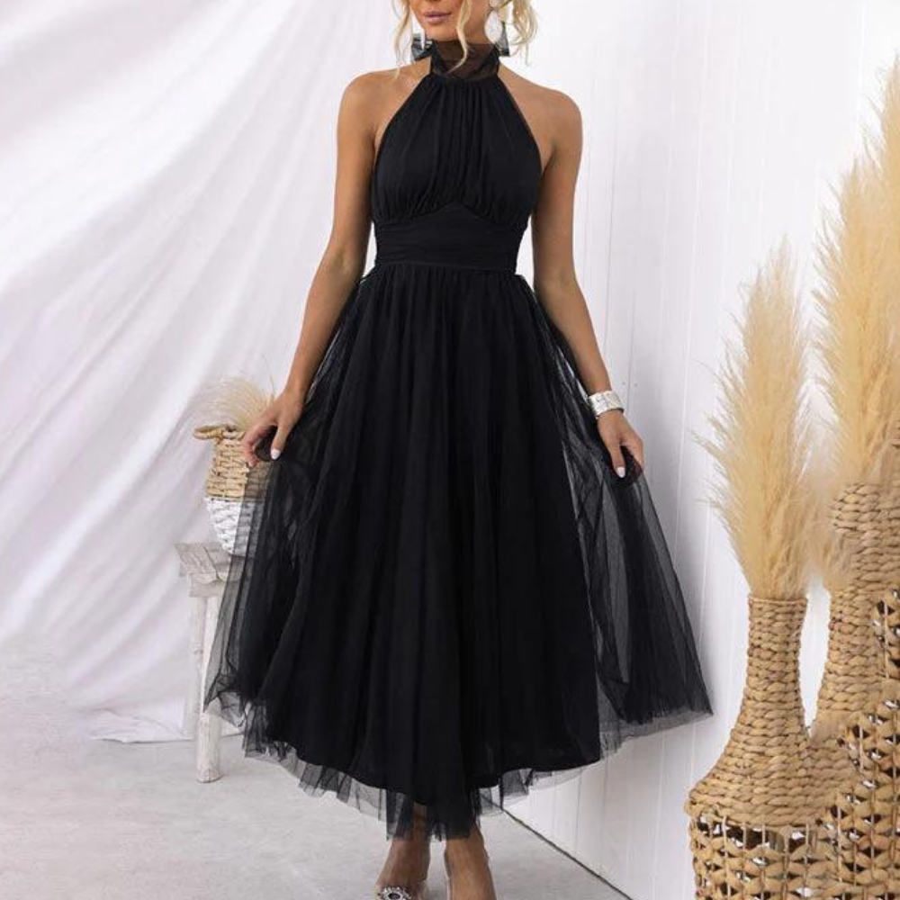 Celeste Tulle Dress | Haltertop Midi | Elegante Tutu-look