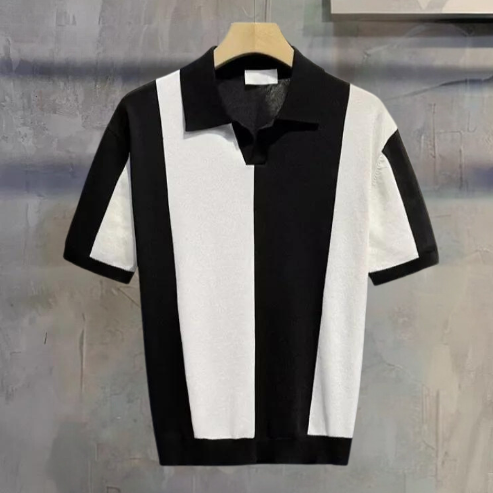 Heren Colorblock Poloshirt | Slim Fit | Moderne Minimalistische Look