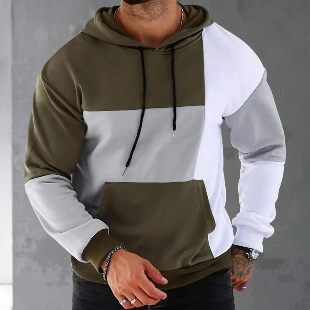 Heren Hoodie met Colorblock Design | Casual Streetstyle | Zachte Fleece Look