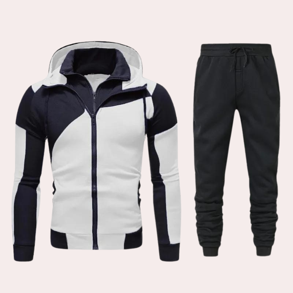Heren Trainingspak met Capuchon | Colourblock Set | Slim Fit Sport & Streetwear