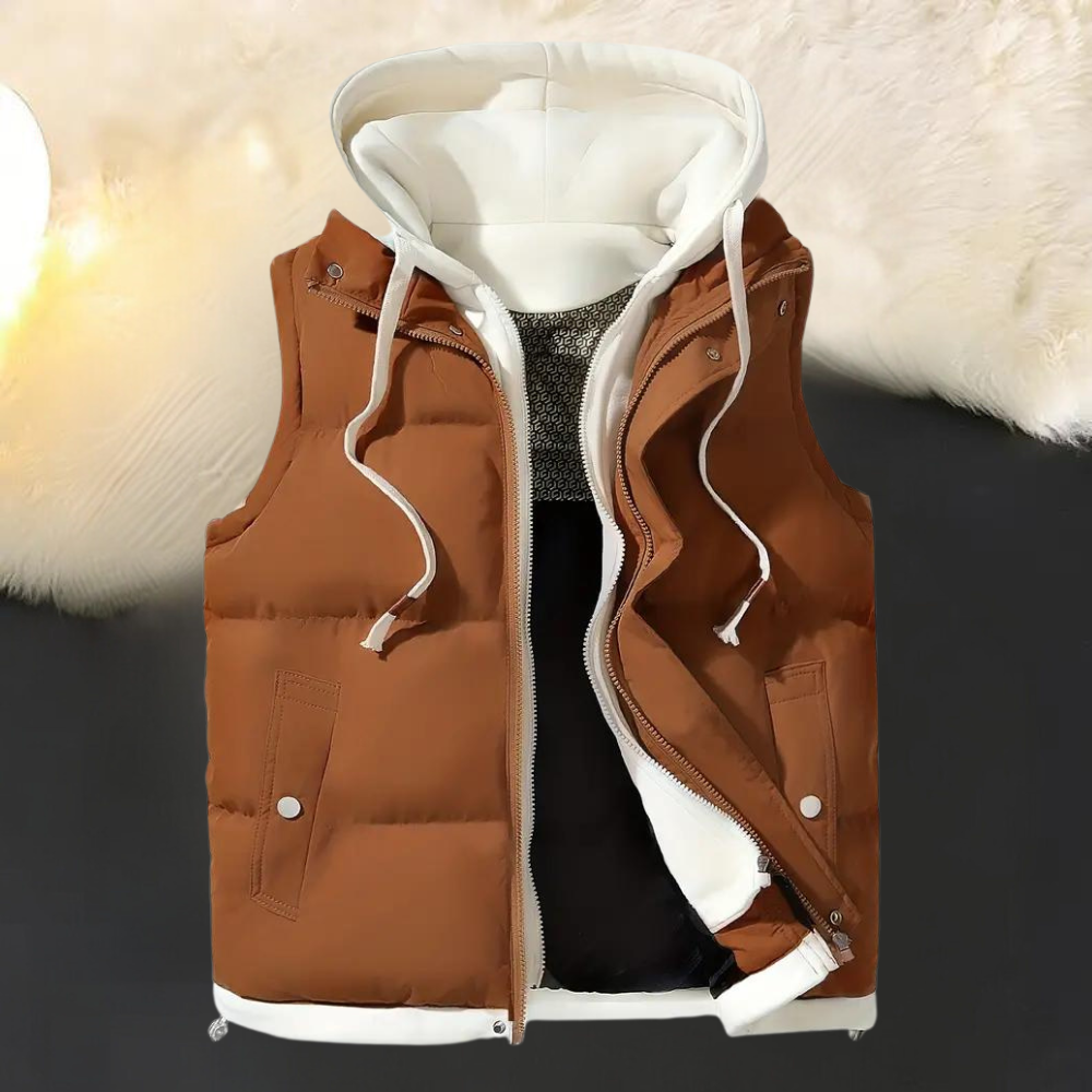 Heren Gewatteerde Bodywarmer met Capuchon | 2-Tone Design | Casual Winterlook