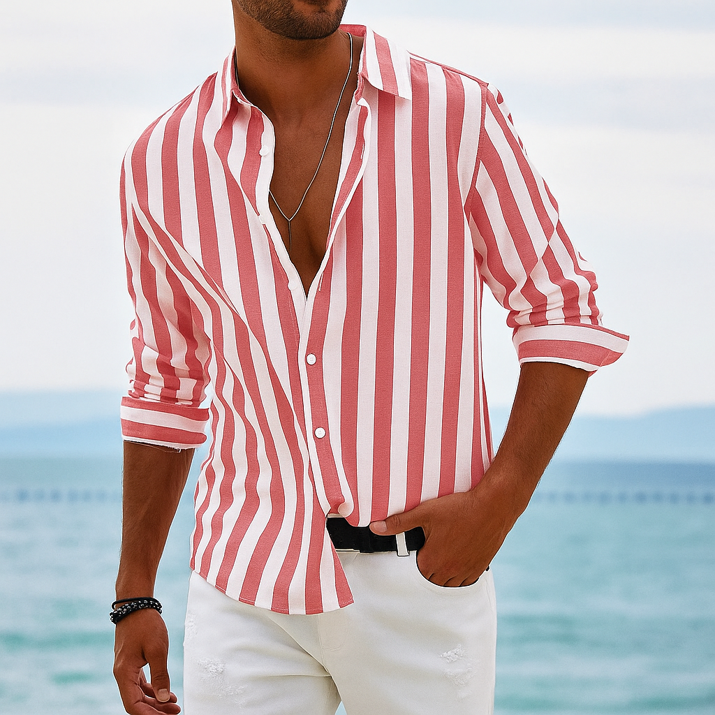 Coastline Stripe Shirt | Verticale Strepen | Zomerse Elegantie