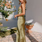 Olive One-Shoulder Dress | Satijnlook | Moderne Elegantie