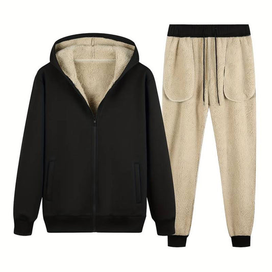 Heren Teddy Trainingspak | Gevoerd Hoodiepak | Warme Winter Co-ord Set