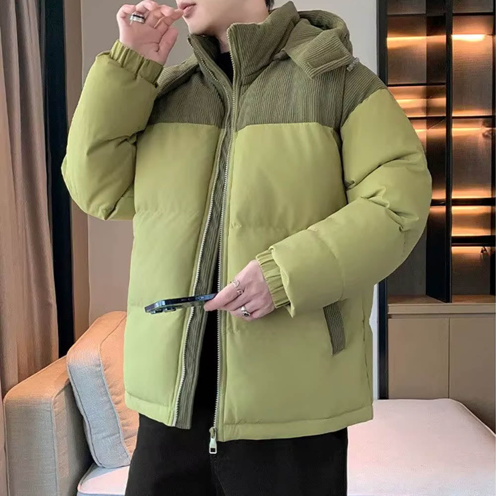 gewatteerde jas met capuchon en rits