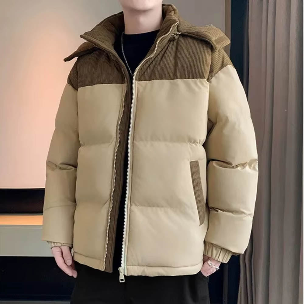 gewatteerde jas met capuchon en rits