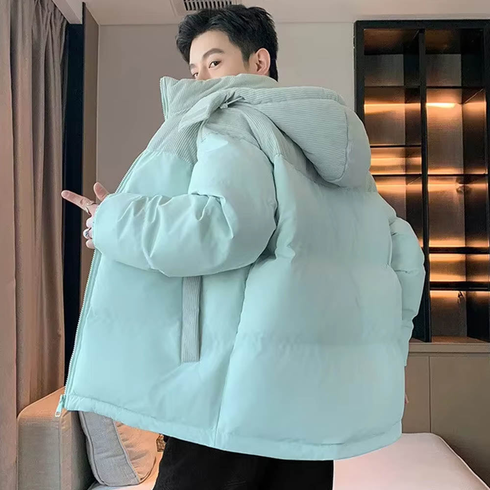 gewatteerde jas met capuchon en rits