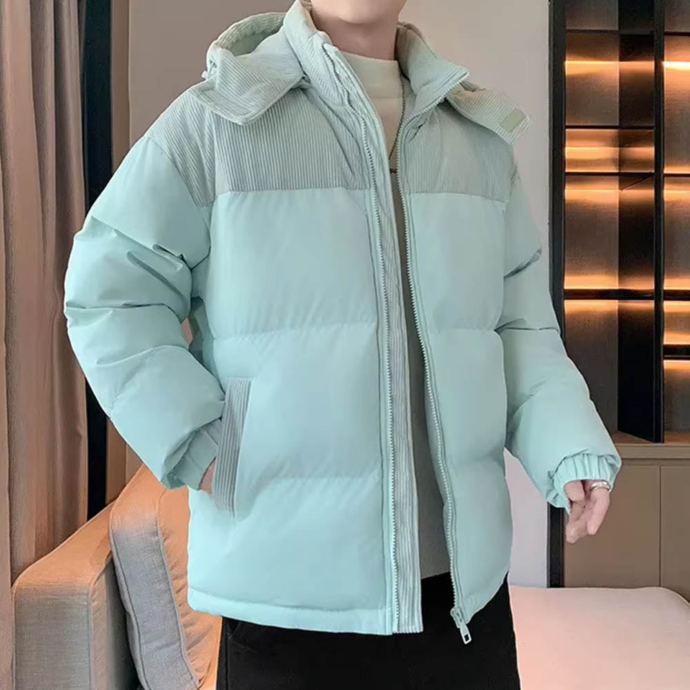 gewatteerde jas met capuchon en rits