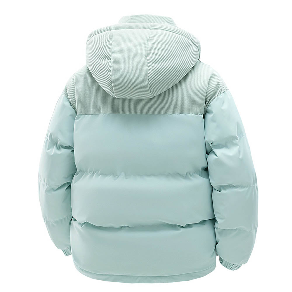 gewatteerde jas met capuchon en rits