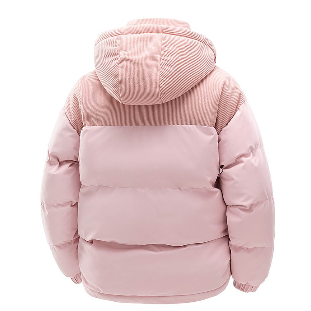 gewatteerde jas met capuchon en rits