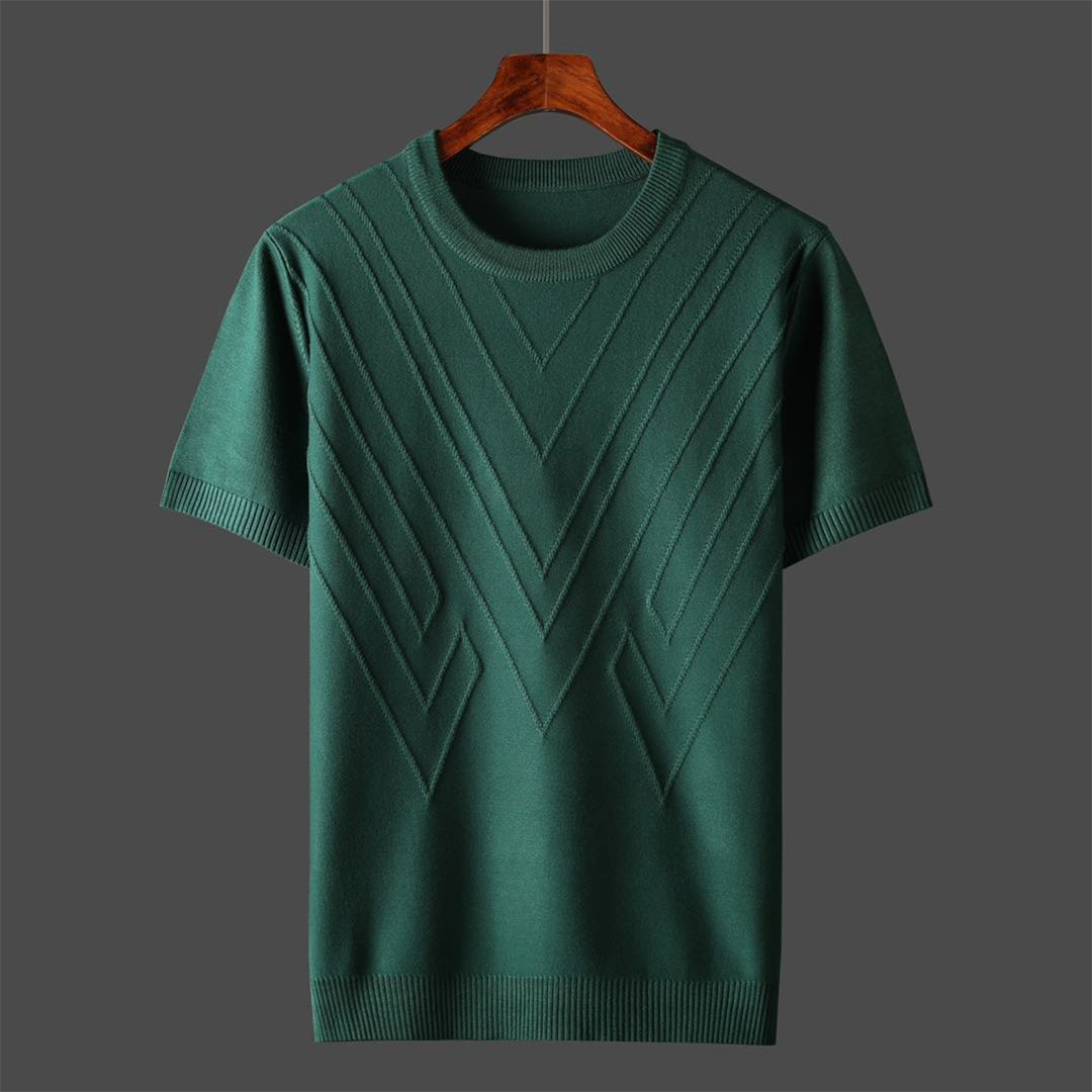 Gebreid T-Shirt | Geometrisch Design | Stijlvol & Comfortabel