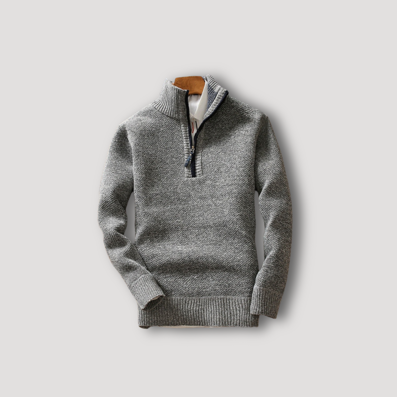 Half-Zip Gebreide Trui | Warm & Stijlvol | Luxe Wolmix