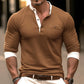 Prestige Polo | Slim Fit Lange Mouw | Contrasterende Kraag