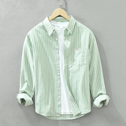 Breeze Shirt | Gestreept Overhemd | Zachte Pasteltinten