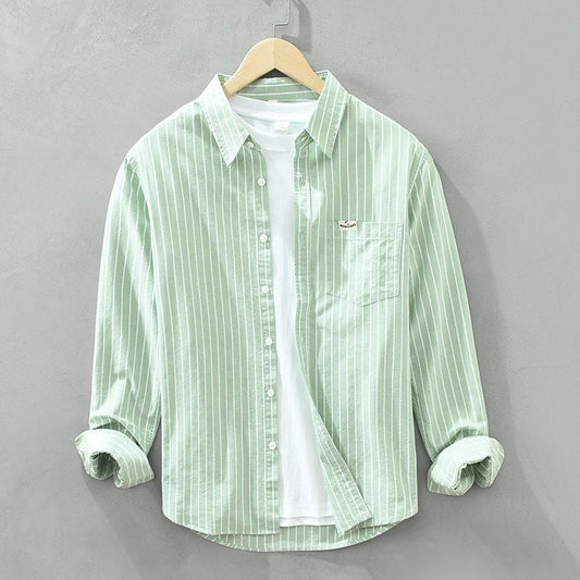Breeze Shirt | Gestreept Overhemd | Zachte Pasteltinten