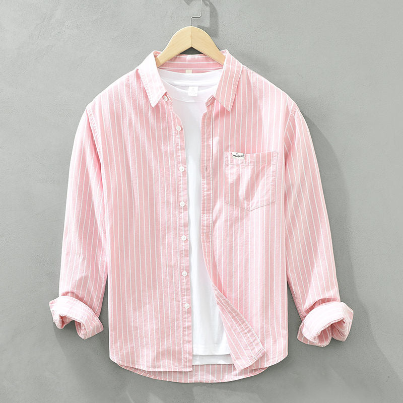 Breeze Shirt | Gestreept Overhemd | Zachte Pasteltinten