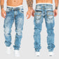 Jeans met gedragen design en comfortabele pasvorm