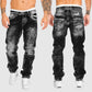 Jeans met gedragen design en comfortabele pasvorm