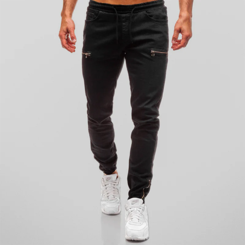 Denim Jogger Jeans | Slim Fit | Streetstyle met Ritssluiting