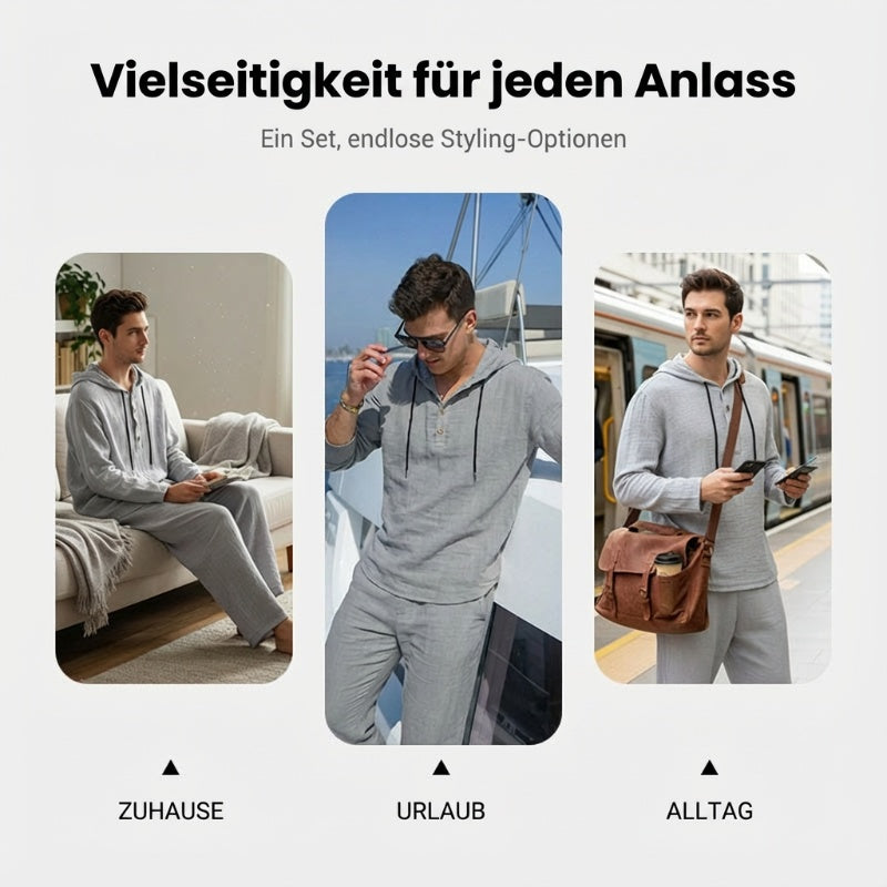 Herren Kapuze Casual Loose Top & Hose 2-teiliges Set