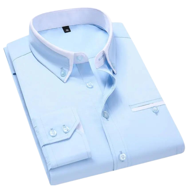 Overhemd | Katoenmix | Slim Fit met Contrasterende Details