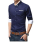 Overhemd | Katoenmix | Slim Fit met Contrasterende Details