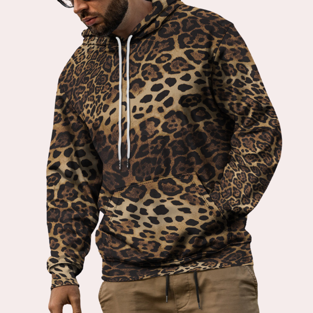 Hoodie Heren | Katoenmix | Luipaardprint & Streetstyle Vibe