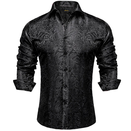Baroque Party Shirt | Glanzende Jacquard Look | Statement Eveningwear