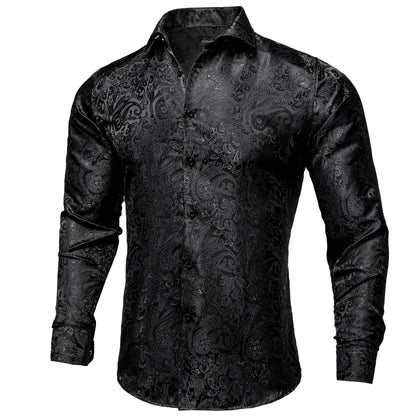 Baroque Party Shirt | Glanzende Jacquard Look | Statement Eveningwear