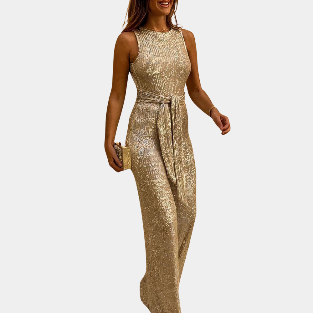 Glimmer Jumpsuit | Mouwloos Design | Glanzende Glamourlook