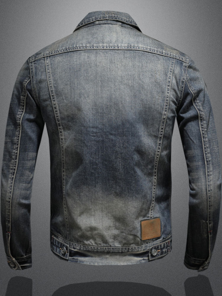 Vintage Wash Denim Jacket | Stoere Look | Slim Fit