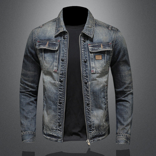 Vintage Wash Denim Jacket | Stoere Look | Slim Fit