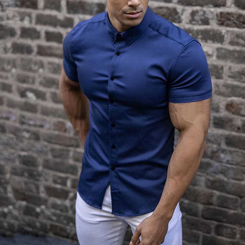 Slim-Fit Overhemd | Korte Mouwen | Stijlvol & Comfortabel
