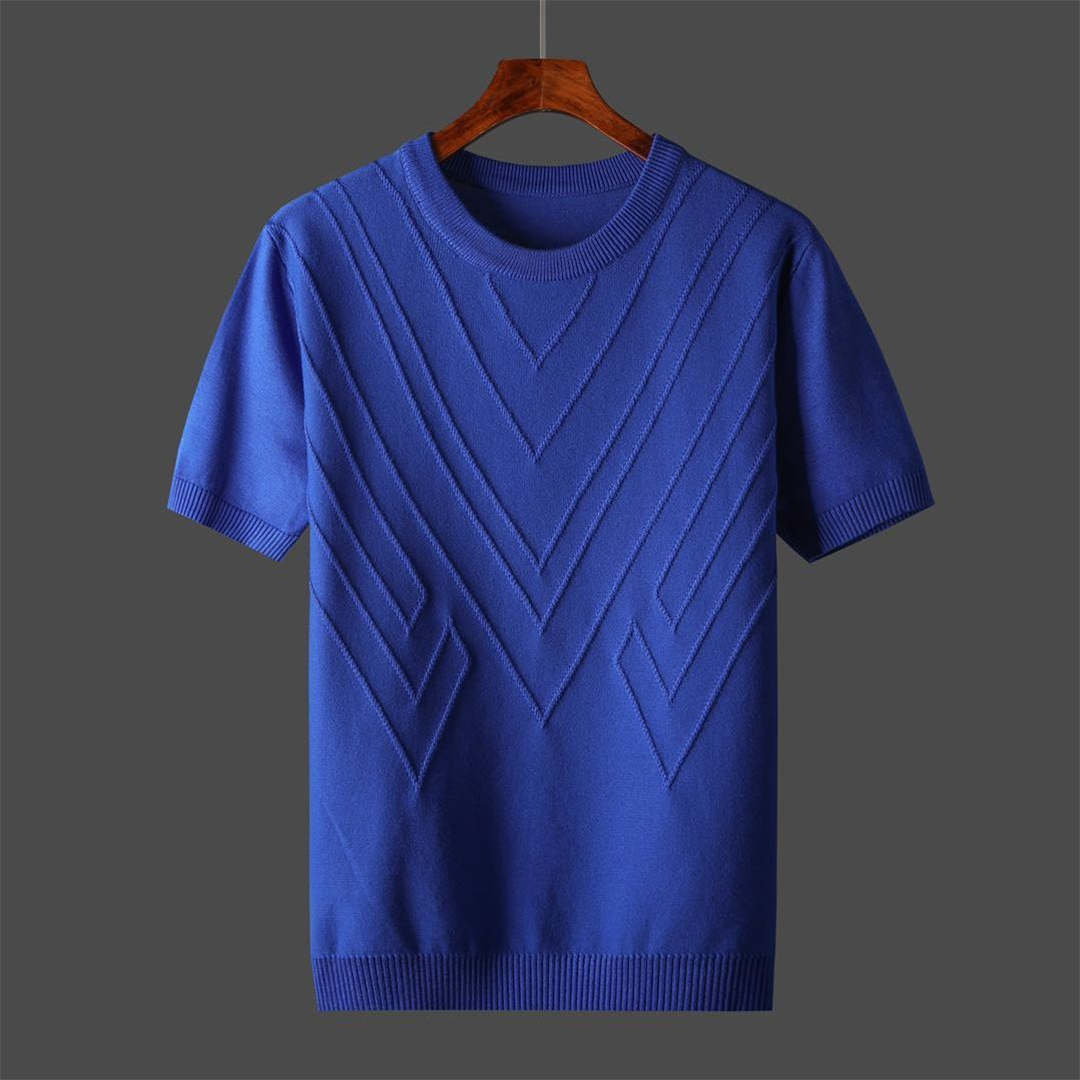 Gebreid T-Shirt | Geometrisch Design | Stijlvol & Comfortabel